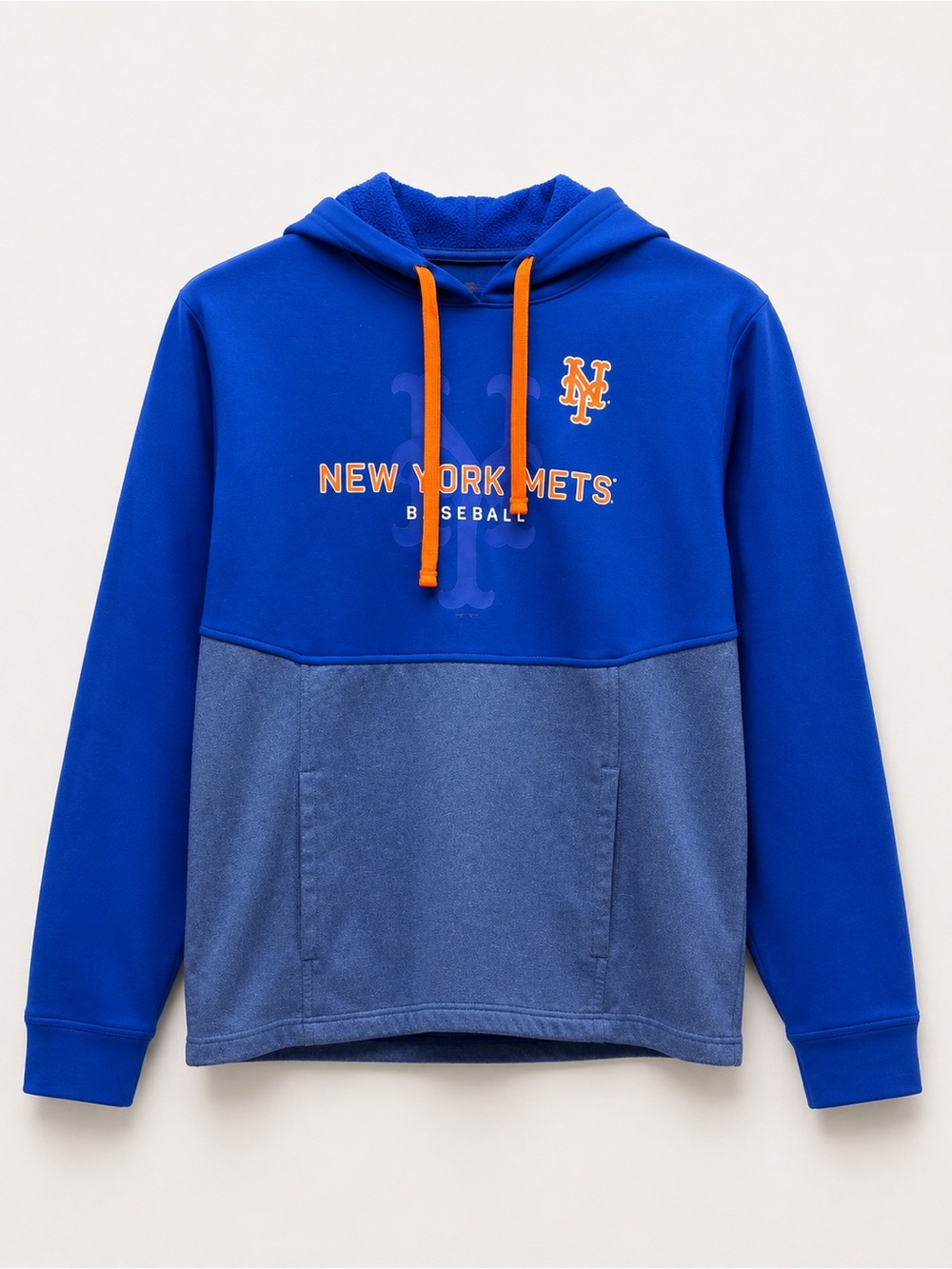 Fanatics New York Mets Two-Tone Royal Blue & Heather Pullover Hoodie